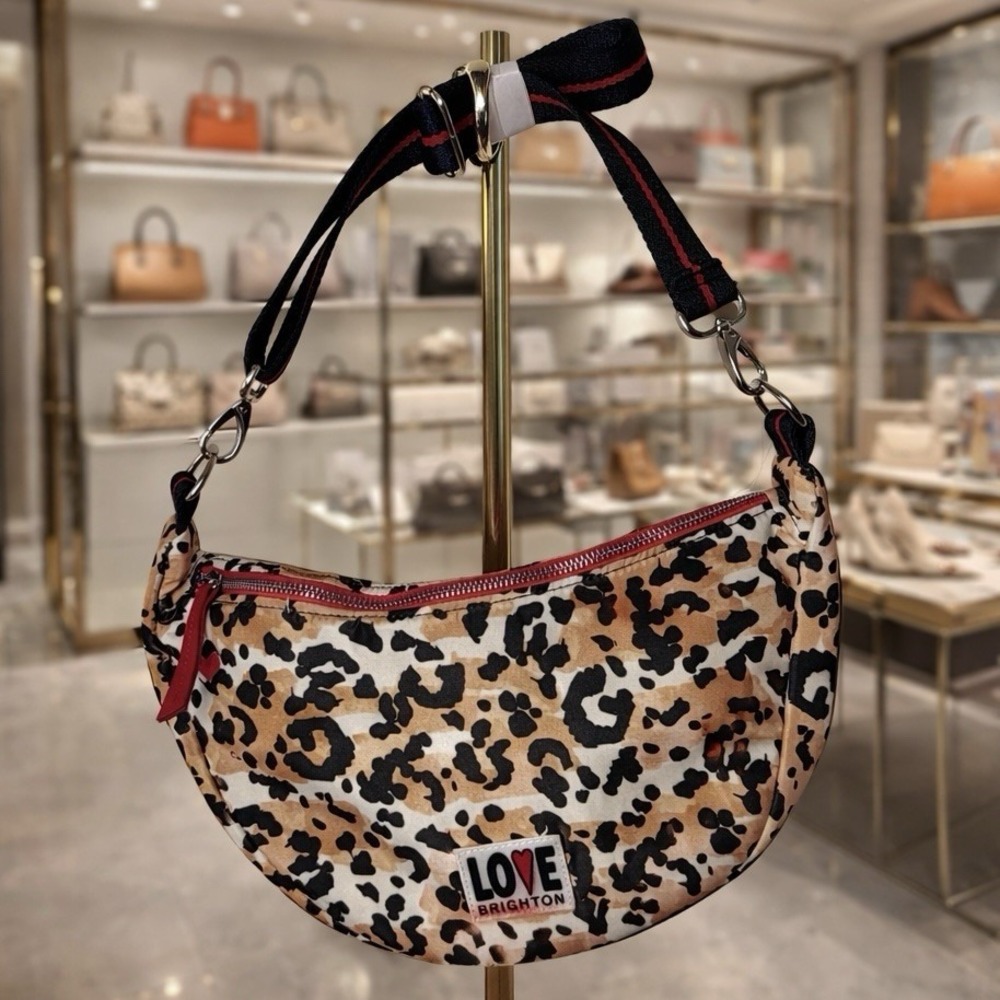 NEW Brighton Spotted Love Swing‎ Bag Leopard Animal Print Travel Chic Luxury